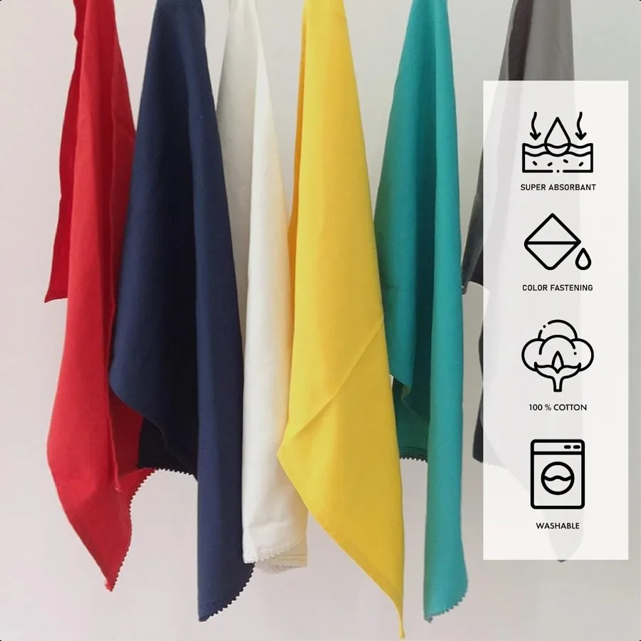 Asciugamani da cucina Asciugamani da cucina Asciugamani da tè per cucina Asciugamani da bar per asciugamani di stoffa Strofinacci solidi 18x28 Confezione da 6 Asso