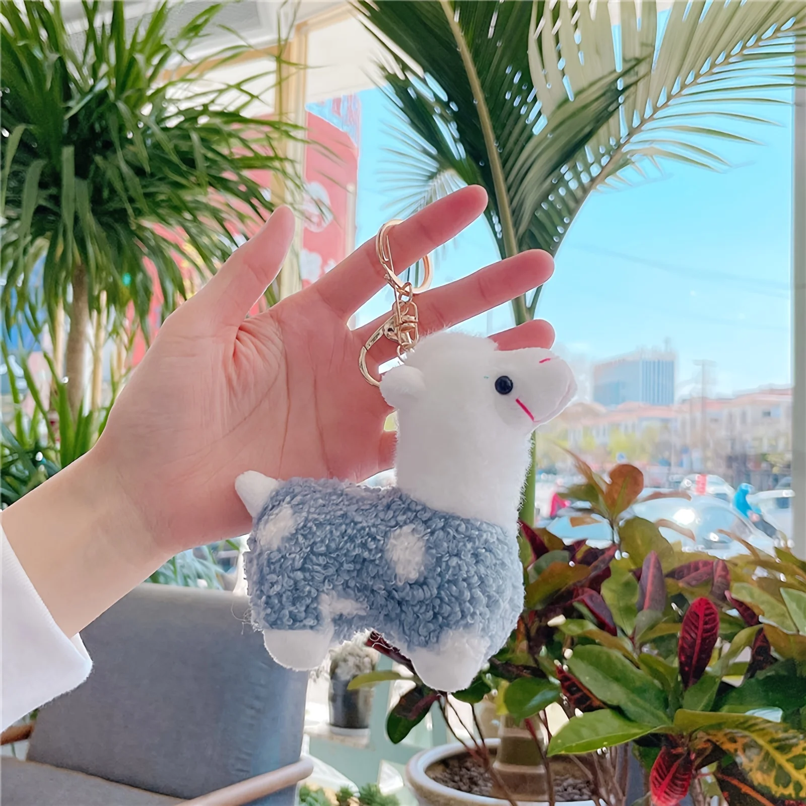 Ddsmoe 11cm/4.33 polegada bonito alpacaplush chaveiro macio recheado dos desenhos animados boneca diabo preto brinquedo de pelúcia boneca chaveiro crianças childr