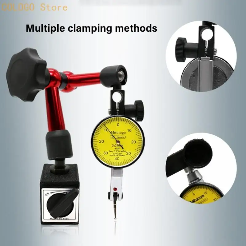Machine Tool Base Dials Gauges With Flexible Arm Permanent Mounting For Dials Test Indicators 0.8mm Measurement D0LD