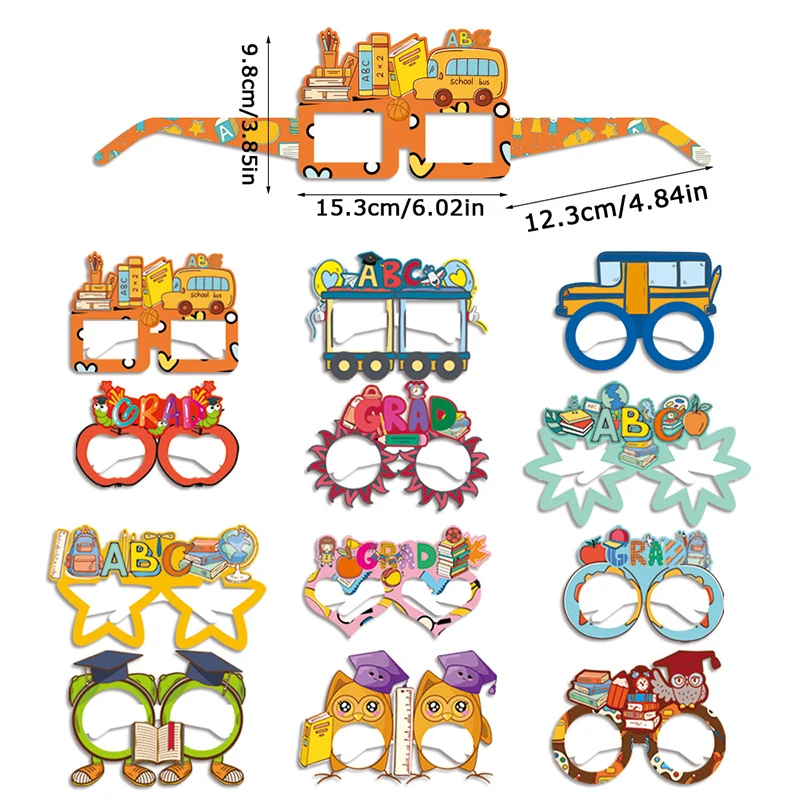 نظارات ورقية لتزيين موسم التخرج لرياض الأطفال، مستلزمات حفلات الأطفال