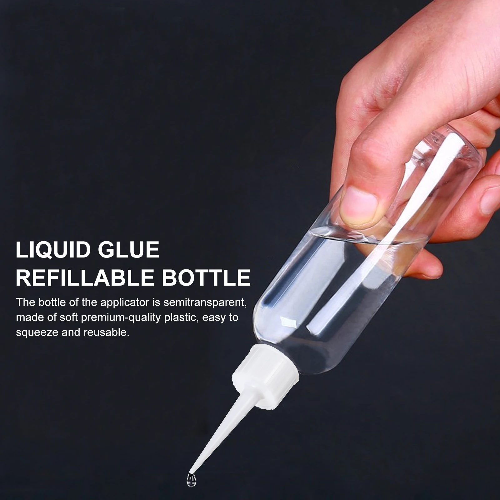 

10pcs 50Ml Squeeze Glue Bottles Reusable Plastic Dispensing Applicator Bottles For Liquid Adhesives Glitter Paint Wood Glue