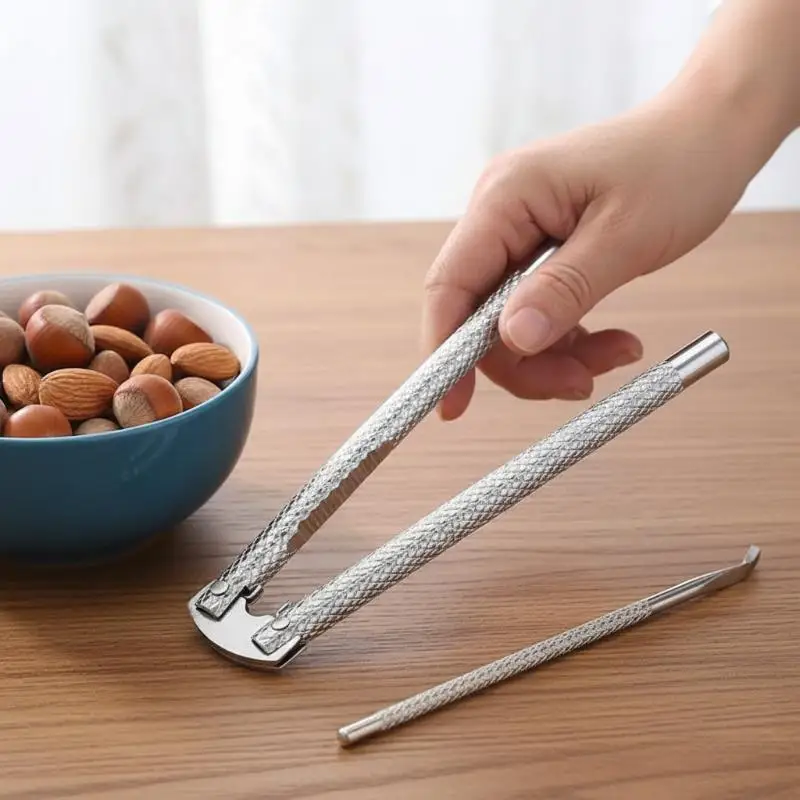 Heavy Duty Stainless Steel Walnut Cracker - Quick, Efficient Nut Clip with Easy Grip for Multifunction Nut Processing