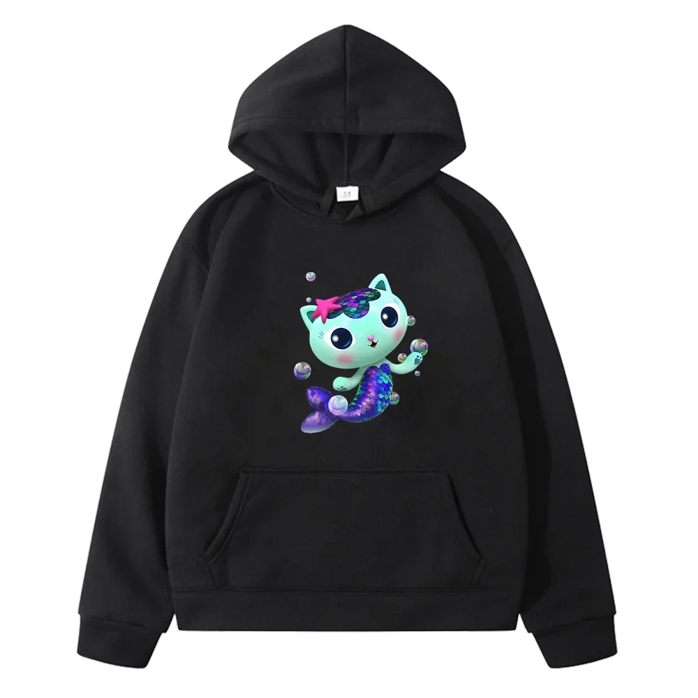 

Gabbys Dollhouse Cute Mermaid Pattern Graphic Sweatshirts Autumn Cute Hoodies Children Clothes Kids Cartoon Long Sleeve Lovely