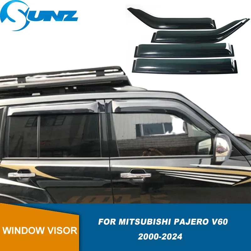 Side Window Deflector For Mitsubishi Montero Pajero V60 2000-2024 Door Visor Weather Shields Sun Rain Guards Awnings&shelters