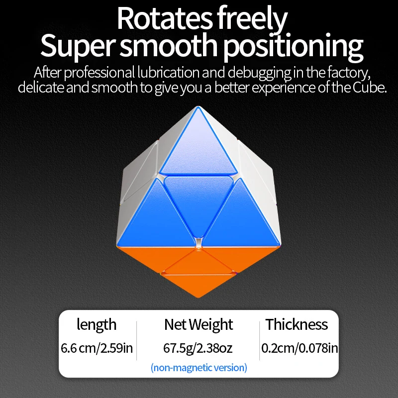 SENGSO 2x2 FTO M Face Magnetic Turning Octahedron Speed Cube Octahedron stickerless SpeedCube Puzzle