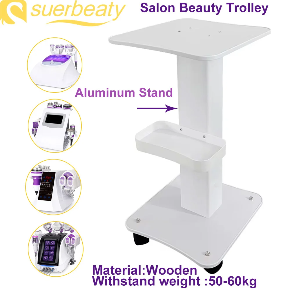 Multifunction Trolley Cart for Beauty Device ABS Aluminum Stand Beauty Salon Rolling Trolley Professional Beauty Equipment