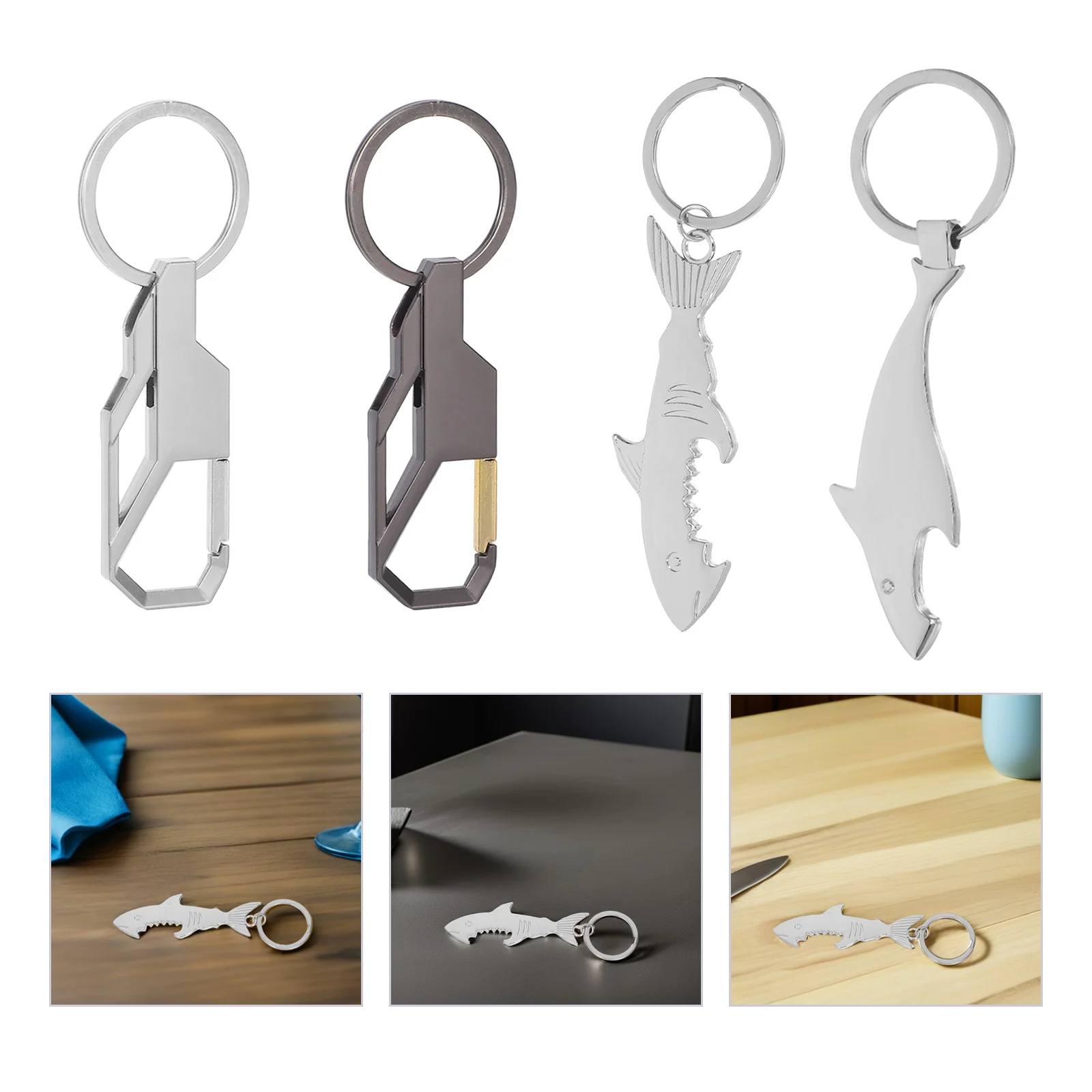 

8Pcs Shark Bottle Opener Keychain Stainless Steel Unique Beer Opener Tool for Outdoor Party Home Bar Shark Keyring