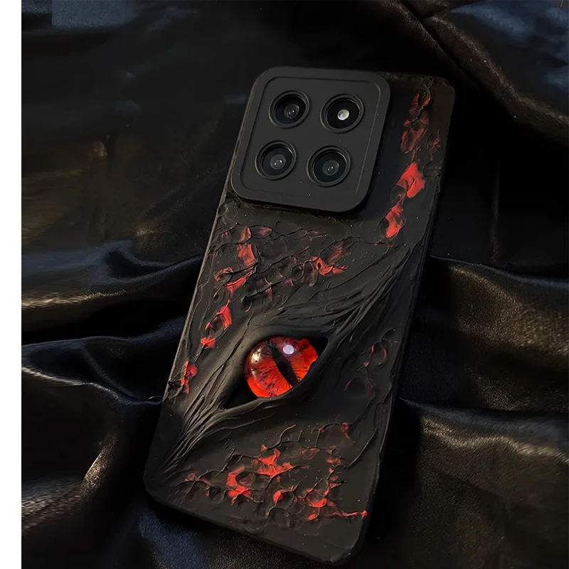 Premium Minimalist Cthulhu Red Eyed Phone Case For Xiaomi 15 Pro 14pro 13pro 12pro 12s ultra Protective Back Cover Fundas Coque