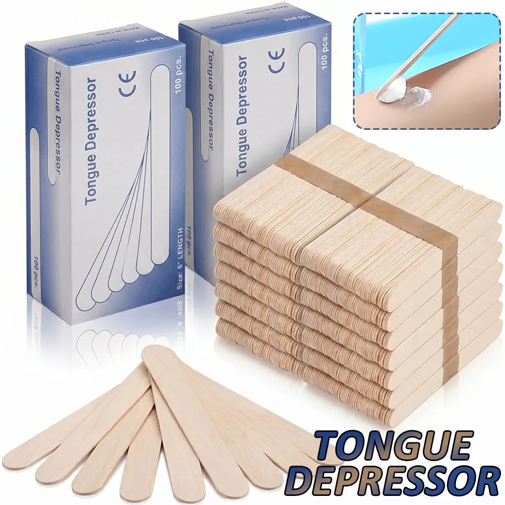 Disposable Wood Waxing Sticks Spatulas Natural Wooden Tongue Depressor for Body Hair Removal Wax Applicator Beauty Tools