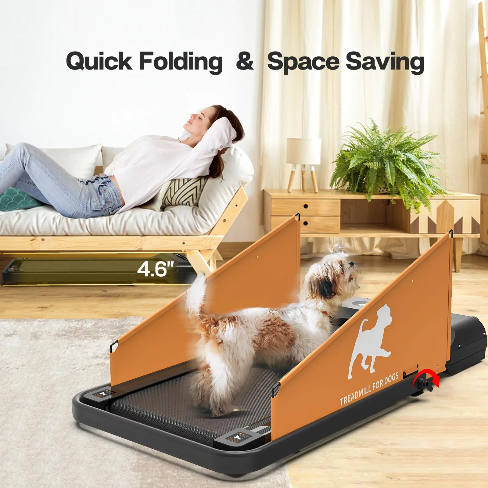 Dog Treadmill for Small Medium Dogs 2.5 Hp 220lbs Foldable Pet Treadmill for Doggy Running Machine 2 in 1 Dog Pacer Treadmill Pa