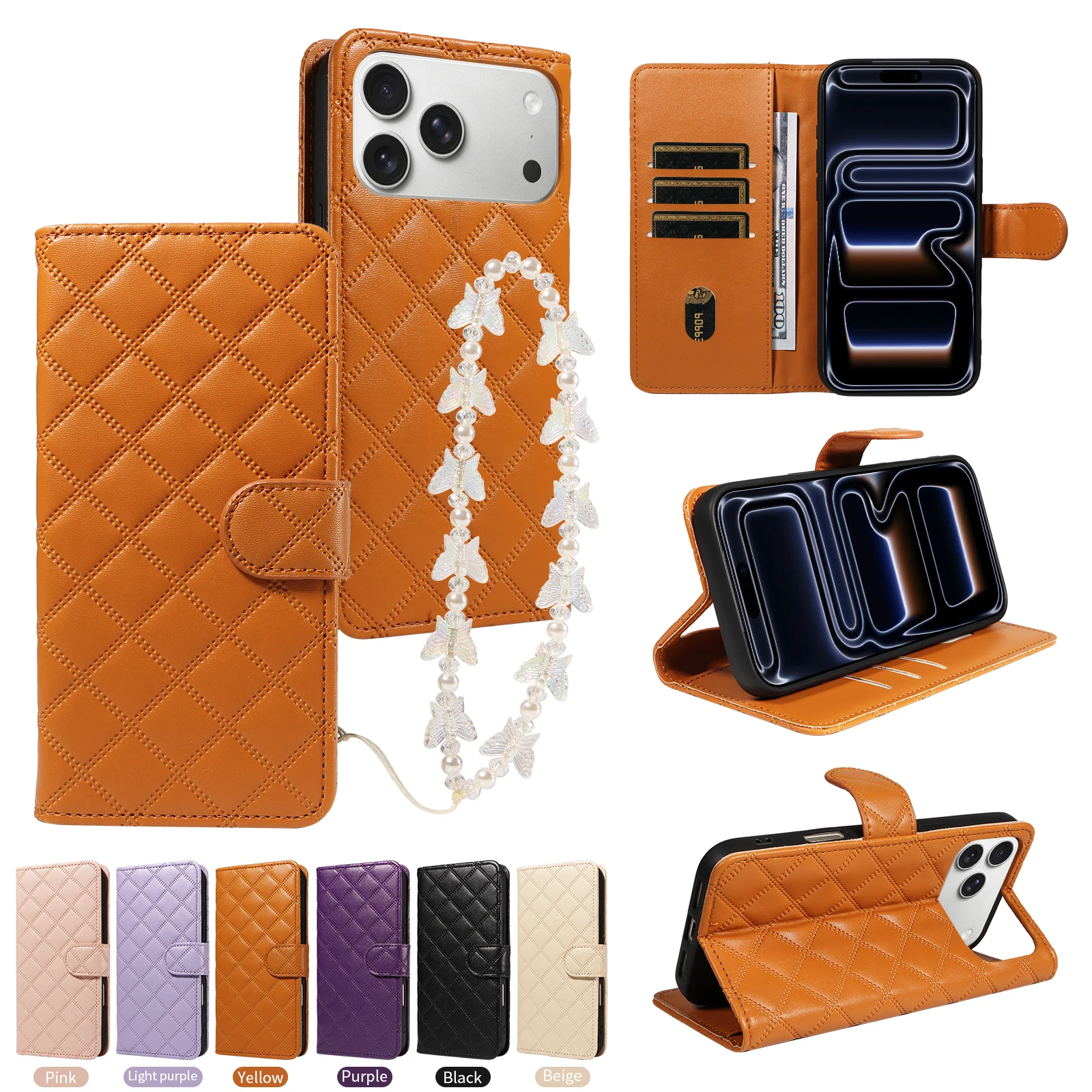 Leder-Handyhülle für Samsung Galaxy S25 S24 S23 S22 S21 S20 S10 S8 S9 Ultra Plus FE S26 Ultra mit stoßfester Handschlaufe