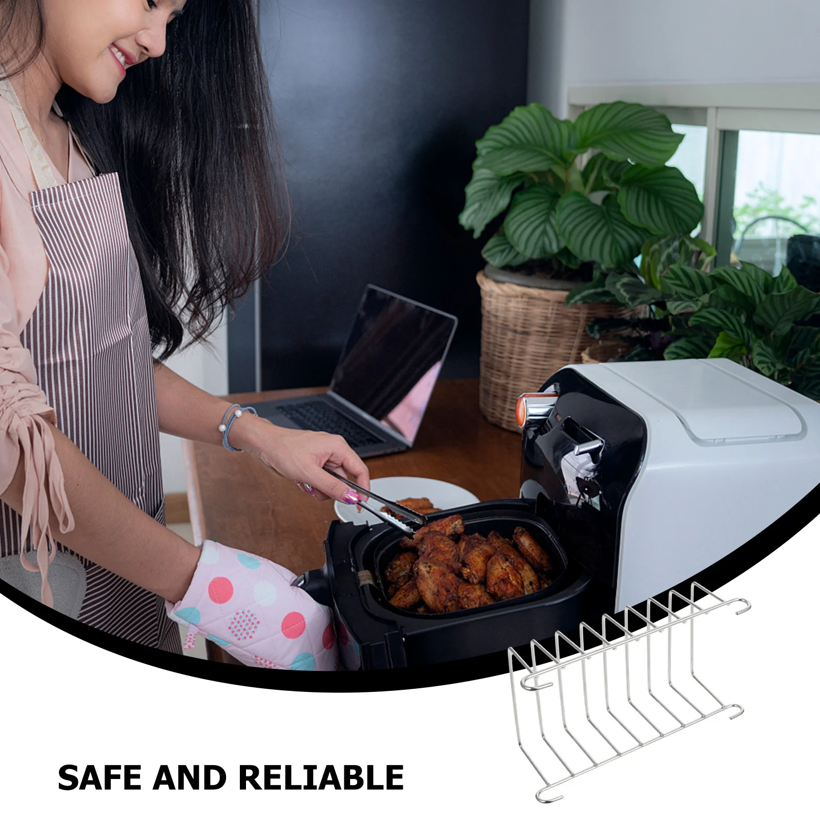 

2pcs Stainless Steel Draining Rack Heat Resistant For Air Fryer Baking Steamer Grilling Barbecue Cooking Tool Oven Toast Holder