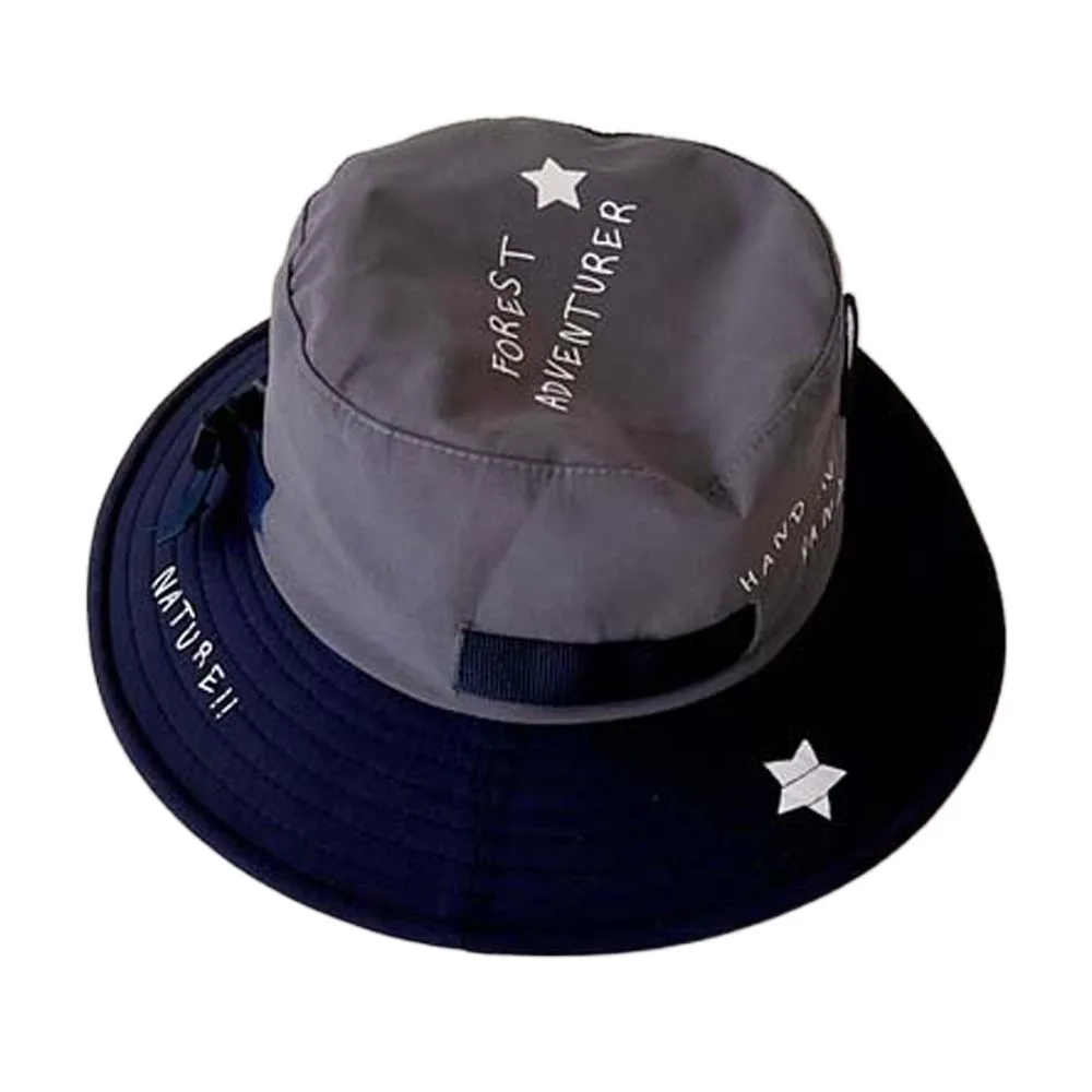 

Breathable Children Fisherman Hat Contrast Color Letter Embroidery Kids Bucket Cap Korean Style Anti-UV Quick-dry Sun Hat Summer
