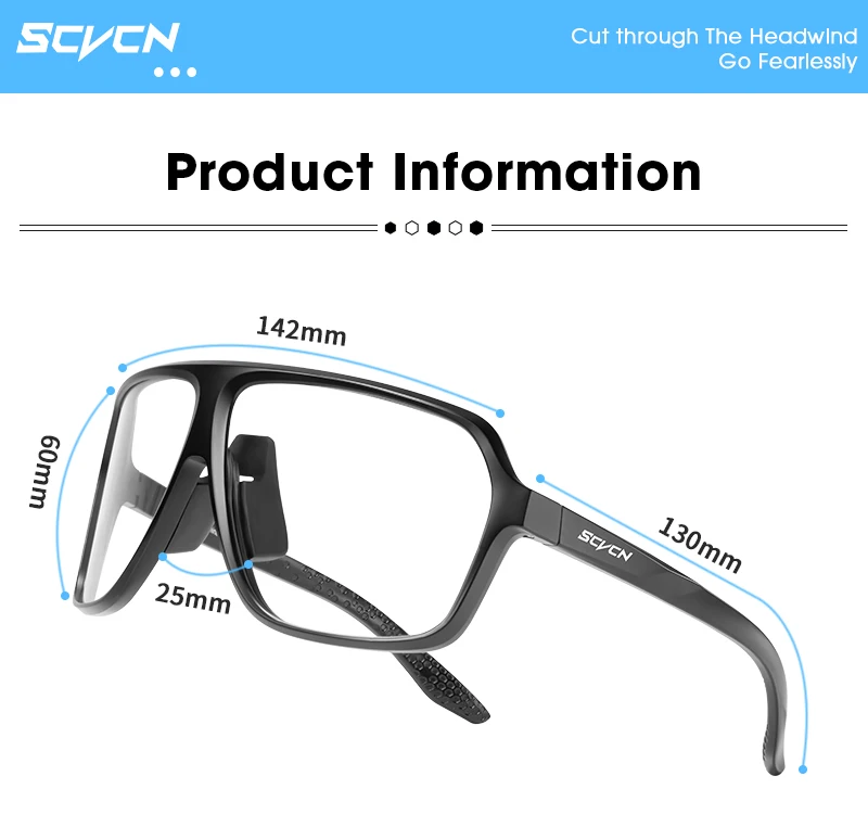 SCVCN Photochrome Sonnenbrille für Männer, Polarisierte Fahrrad-Sonnenbrille, Mountainbike-Straßenfahrrad-Brille, Sportbrille, UV400 MTB – Detail 15