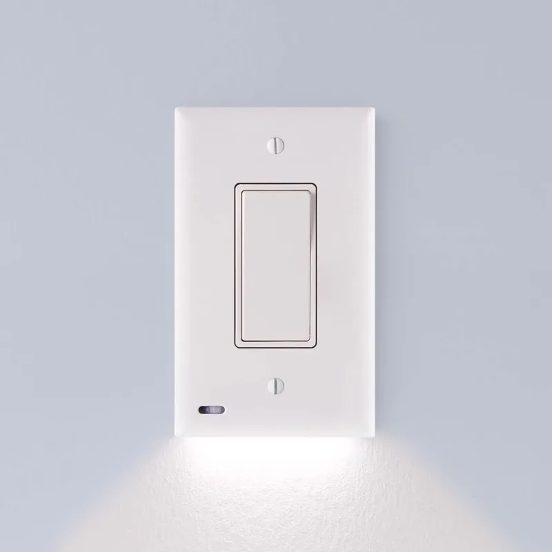Guide Light for Duplex Outlets Cover- Replaces Plug-In Night Light Electrical Receptacle Wall Plate With LED Auto On/Off Sensor
