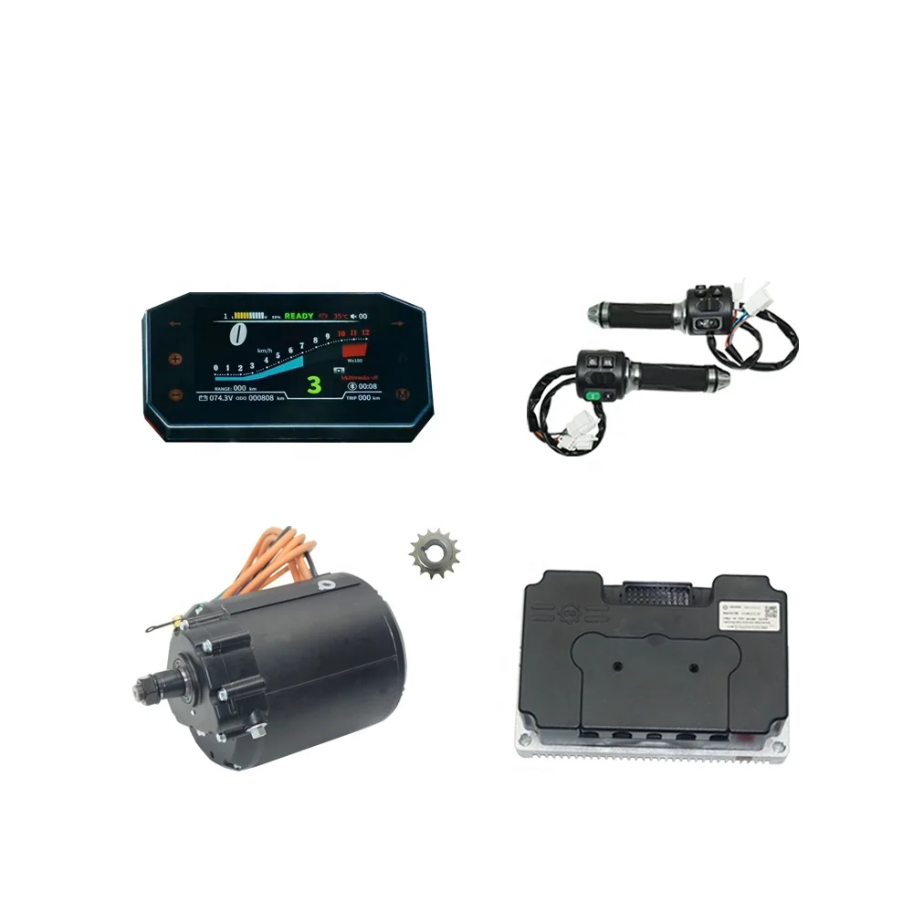 

QS MOTOR 4000W 90H Liquid-Cooled Mid Drive Motor with Gearbox ND72680 Controller Chaojie SCJ5066-1 Display for New Motorcycles