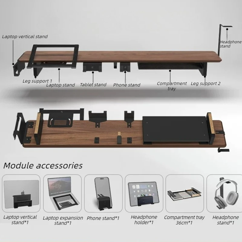 Modular Monitor Riser Stand Wooden Desktop Monitors Height Increase Holder Office Table Computer Storage Shelf Monitor Organizer