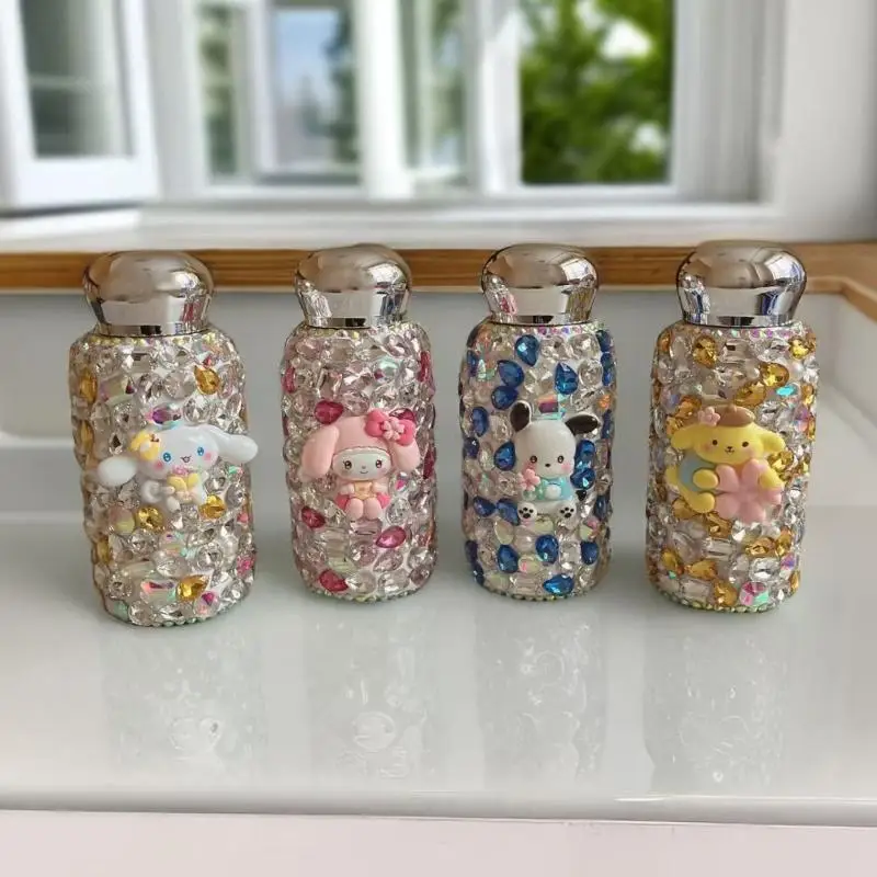 

Sanrio милая изолированная кружка с бриллиантами Hello Kitty, модная мини-горячая мультяшная прямая чашка для девочек, элитный подарок на день рождения