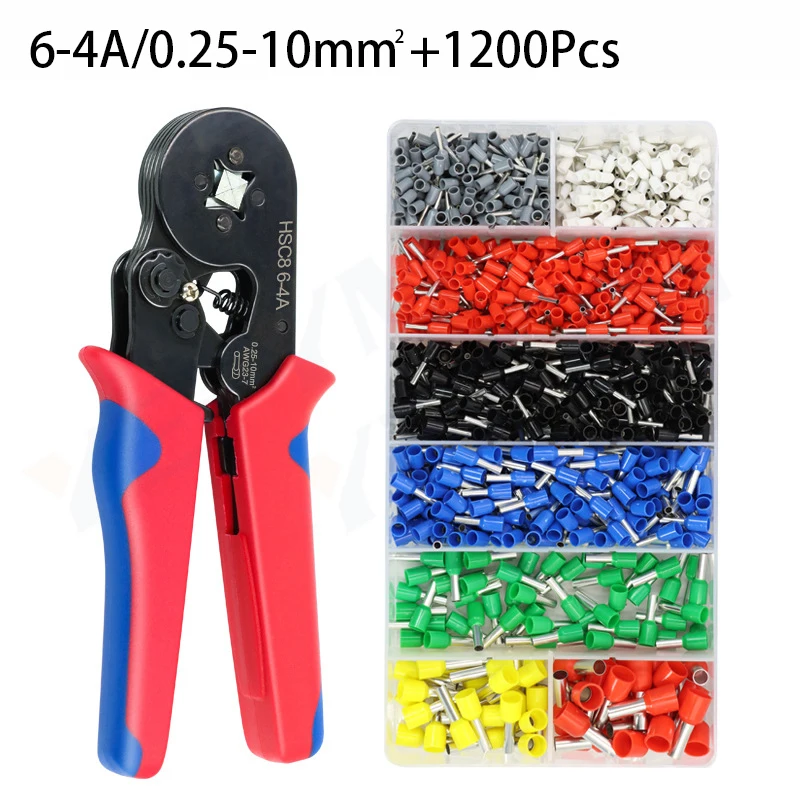 Crimping Pliers Card Sleeve Tubular Terminal Tool 6-4A Ratchet Wire Crimping Tool Kit Mini Pliers Household Electrical Set