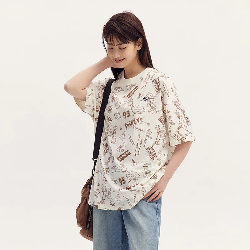 Semir Short Sleeve T-Shirt Women Popeye Co-branded 2024 New Version Oversize Summer Outfit
