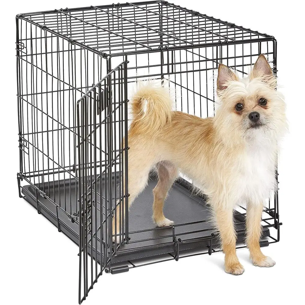 

24-Inch Dog Crate with Divider Panel, Leak-Proof Tray & Secure Door – Portable, Durable & Easy to Assemble