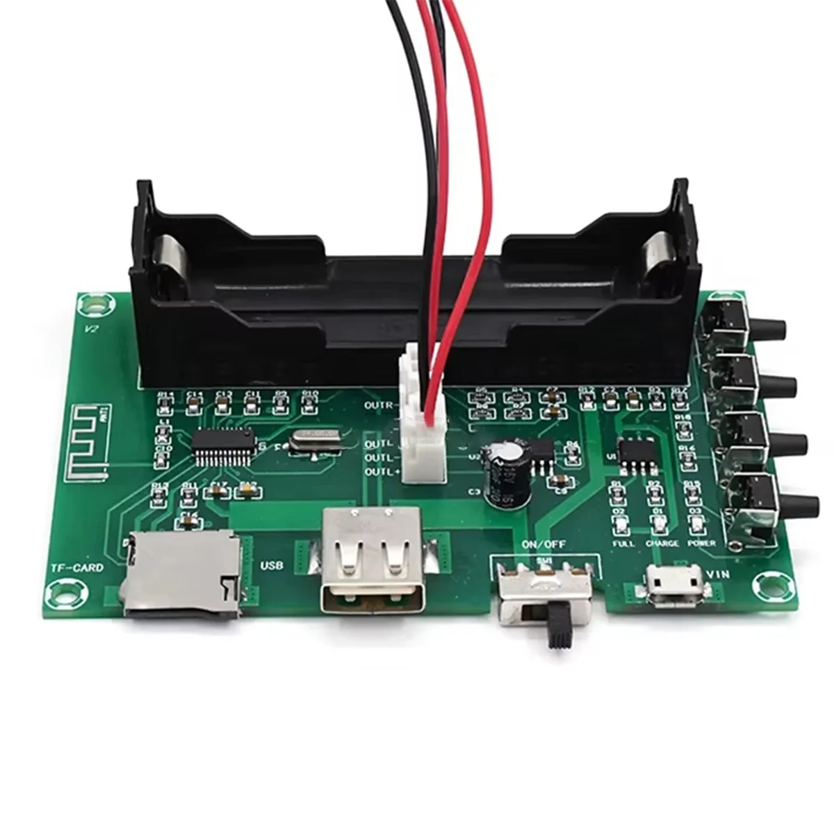 XH-A150 PAM8403 Mini Bluetooth Amplifier Audio Board 5Wx2 Lithium Battery Sing Machine USB TF-Card Dual Channel Speaker