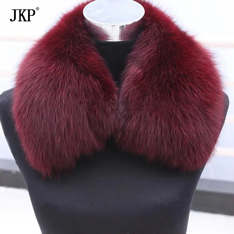 New 100% Natural Fur collar Luxury Fox Fur Collar Ring Scarf women's Fur Scarves Genuine Silver Fox Fur collar for Wholesale