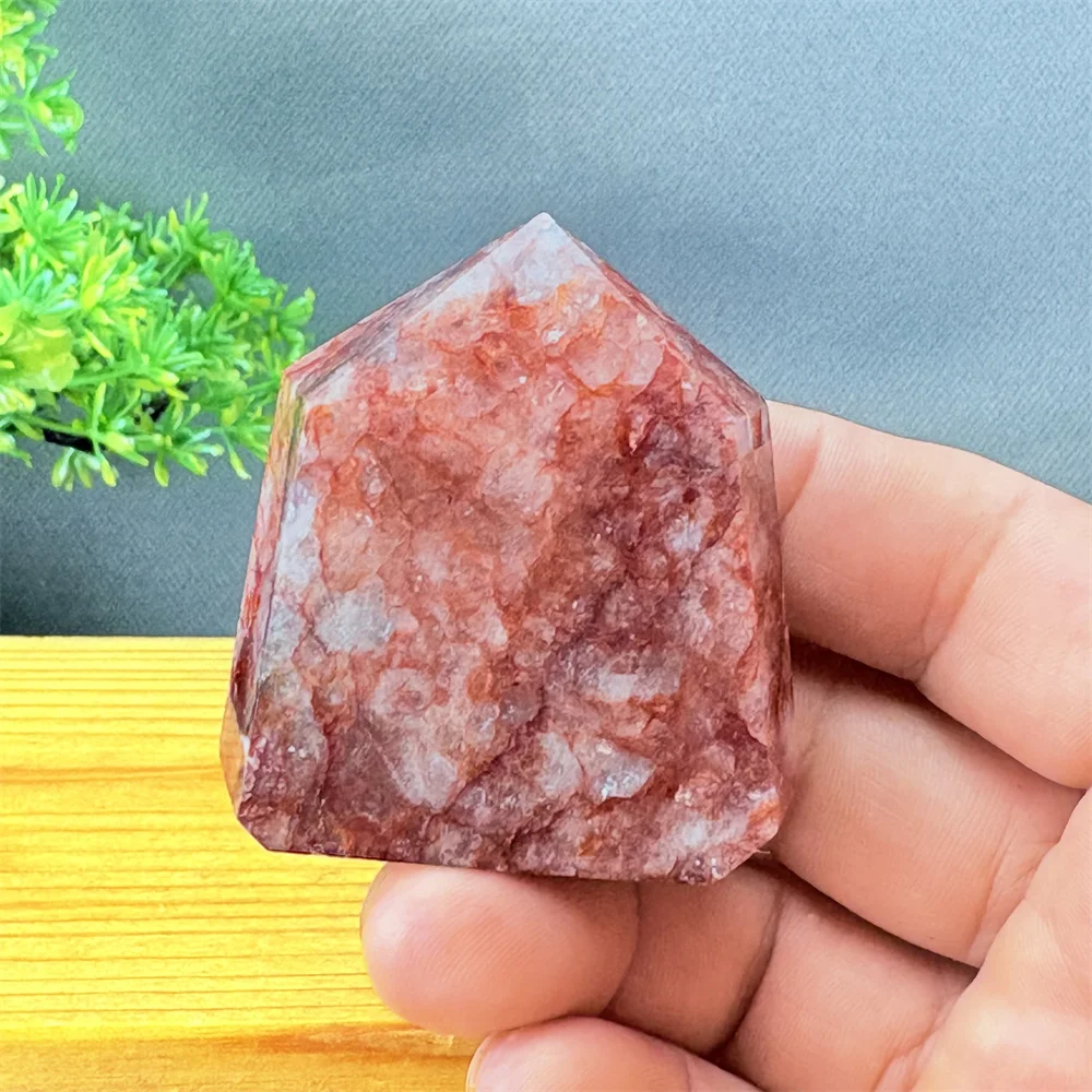 Natural Yellow Flame Glue Flower Wand Magic Cure Obelisk Rich Crystal Home Decoration