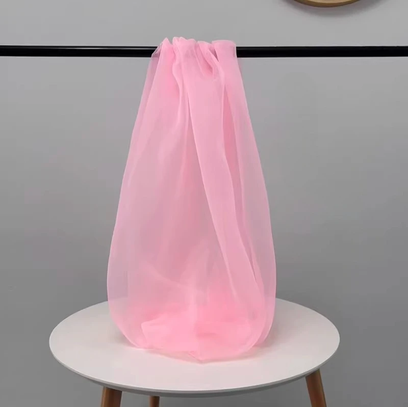 5 m/Lot Organza-Stoff mit hoher Dichte für Hochzeitskleider, Seidenimitat-Stoff, DIY handgefertigte Accessoires, transparentes Garn – Detail 18
