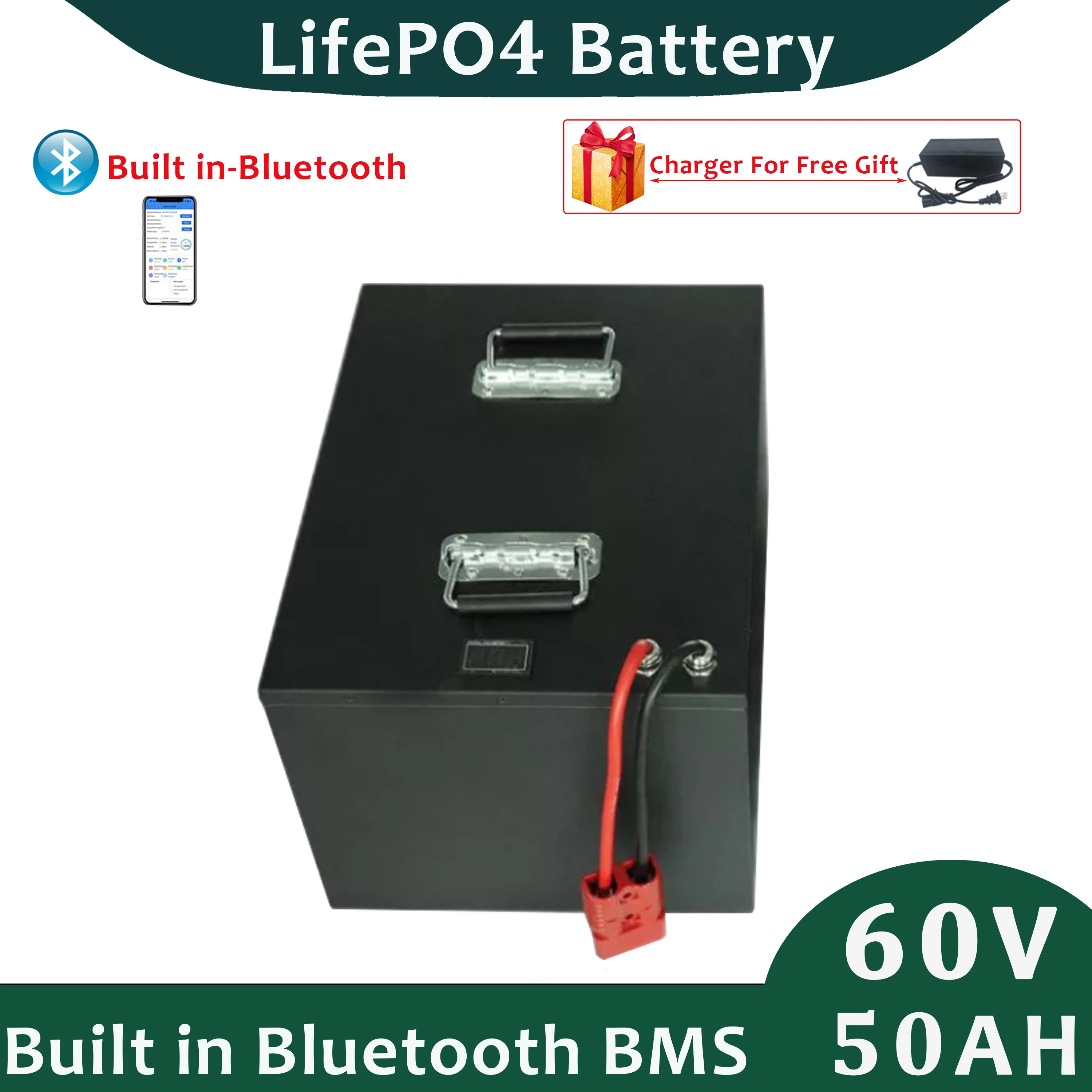 

60v 50Ah Lithium Iron Phosphate Battery Pack for Solar Street Light with 5A Charger