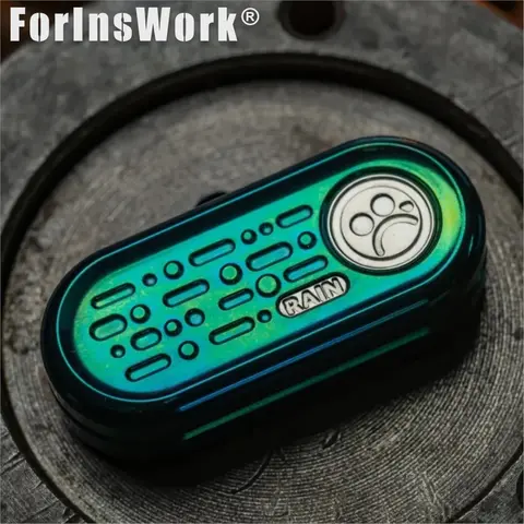 Metal Toys Dz TOP-B RAIN Zirconium Alloy Green Anodized Inlay | Member Exclusive Edition Finger Toy Sensory Toys