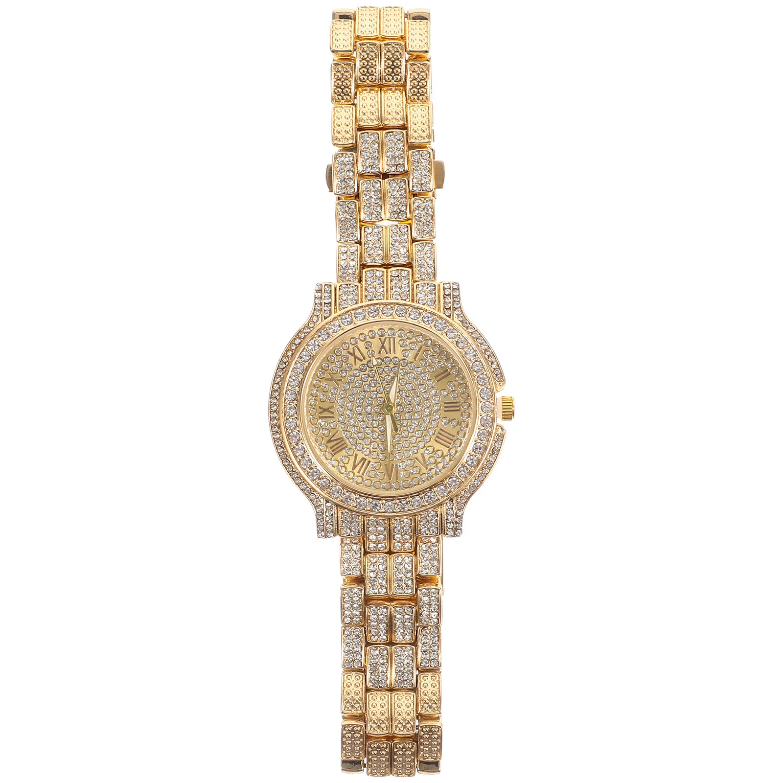 

Rhinestone Elegant Ladies Wrist Watch Roman Numeral Quartz Comfortable Strap Stylish Women Casual Watch Ornament