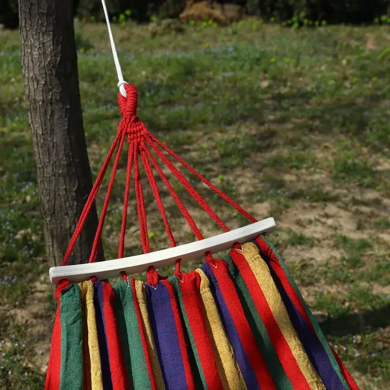 Hammock Outdoor Adult Thickened Single Swing Anti-Rollover Hammock Shaker Courtyard Camping Children's Mesh Bed