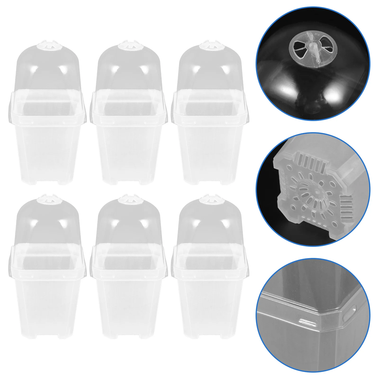 

20 set Semi-Transparent Thicken Flower Nursery Pots With Lid Air Permeable Corrosion Resistant Durable Plant Containers For