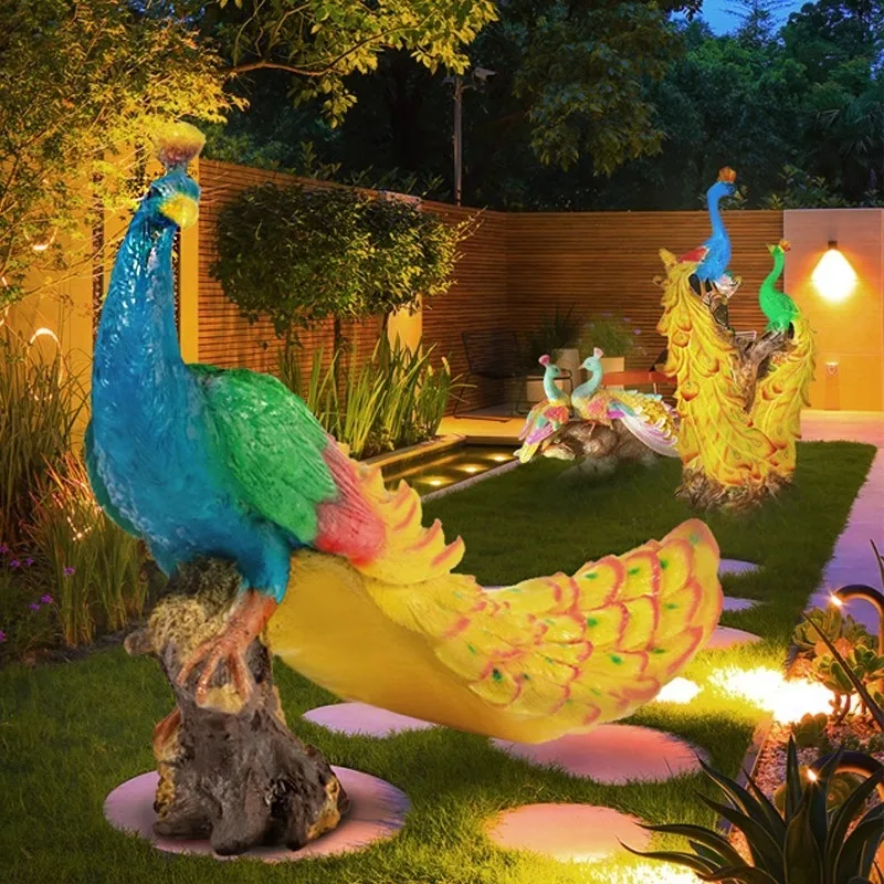 Peacock Light Garden Solar Lawn Light Park View Light Villa Garden Animals