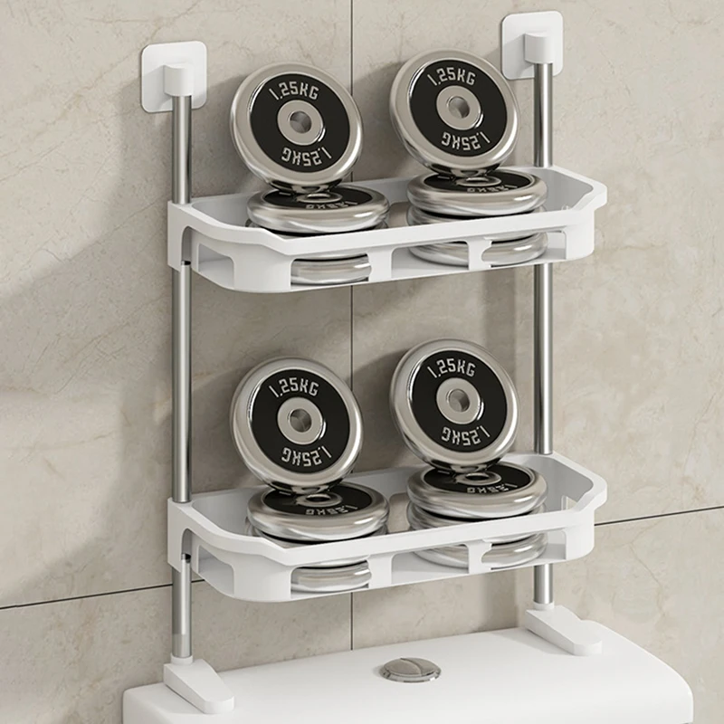 Shelf Above The Toilet Tank Bathroom Organizer Punch-free Storage Rack Bathroom Shelf Shampoo Tray Stand Bathroom Accessories