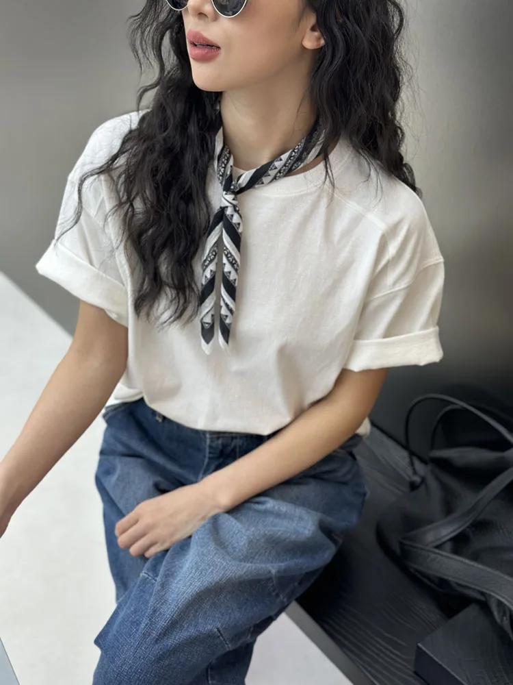 

Мужская хлопковая футболка однотонная, приталенная, с принтом «соль и перец», свободного кроя, с коротким рукавом, круглым вырезом, повседневная, в уличном стиле, летняя.