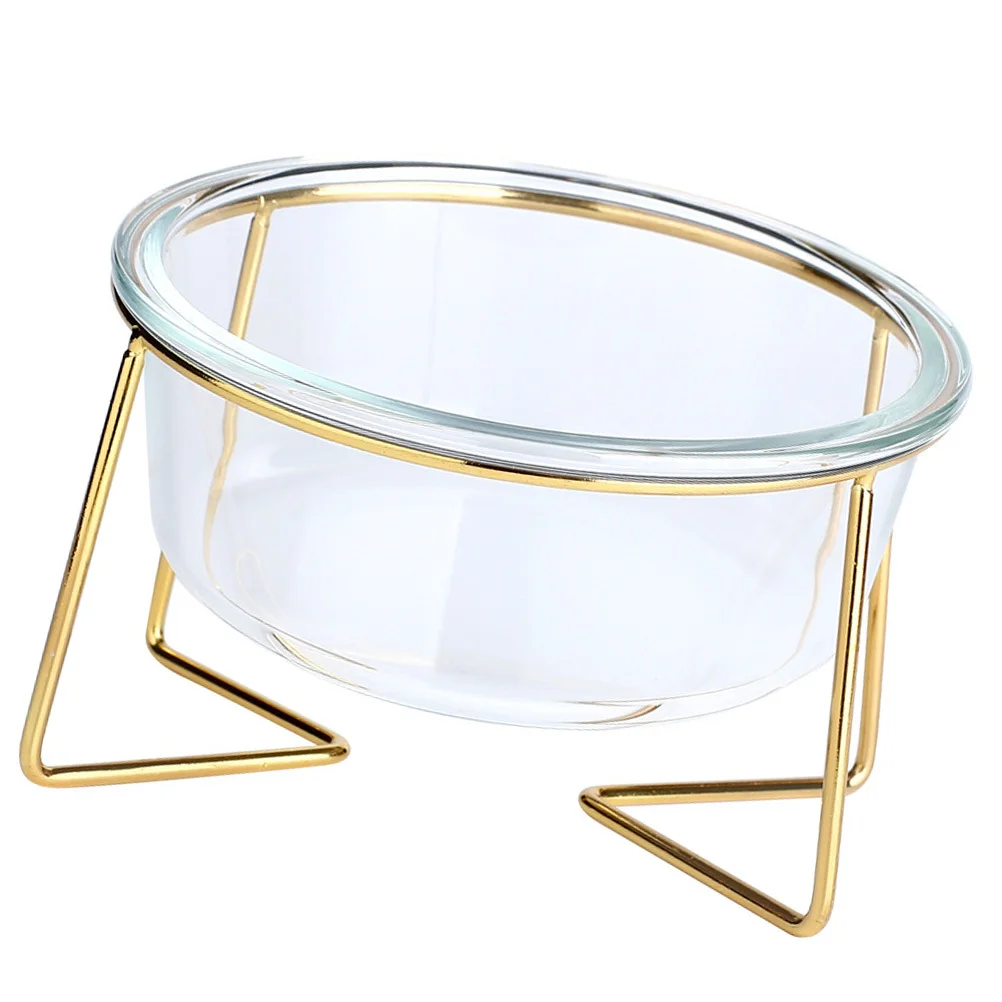 

1Pcs Glass Pet Feeder Bowl High Base Dog Cat Food Bowl Scratch Resistant Easy Clean Comfortable Feeding Experience for Small