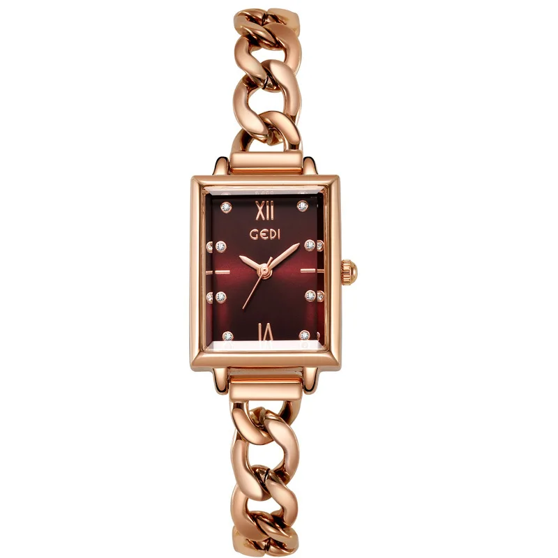 Goldie Creative Small Square Plate Women's Niche Alloy Bracelet Waterproof Quartz Watch