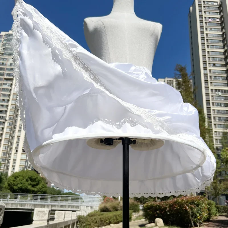 Girl Lolita Ruffled Short Petticoat White Fluffy Bubble Tutu Skirt Puffy Halfslip Prom Crinoline Underskirt Wedding Dress Bottom