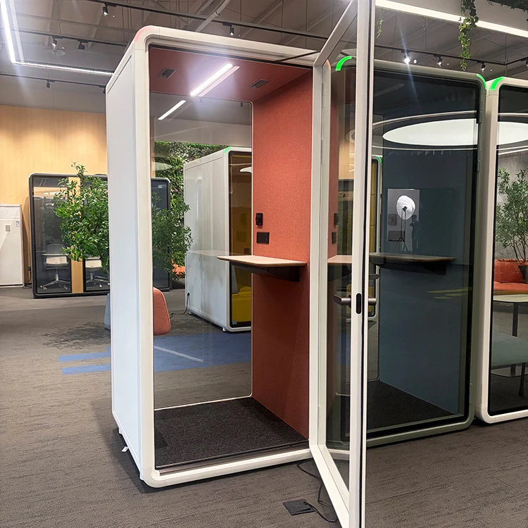 Standing Support Design Silent Cabin Open Space Noise Reducing Private Soundproof Booth Shared Mini Removable Office Pods