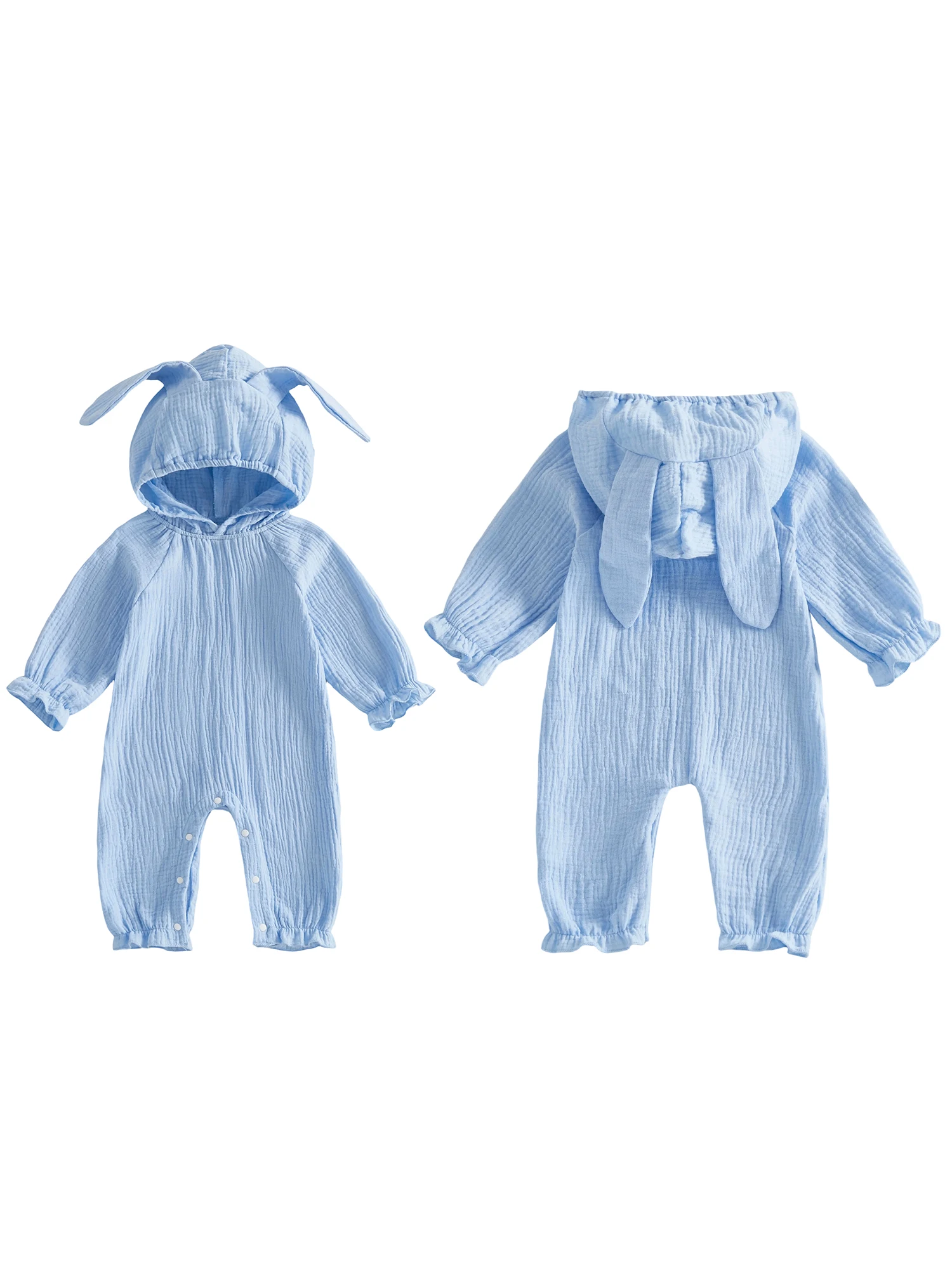 

Adorable Infant Easter Bunny Outfit Cute Ruffled Sleeveless Romper with Bunny Ears Hood for Spring Celebration