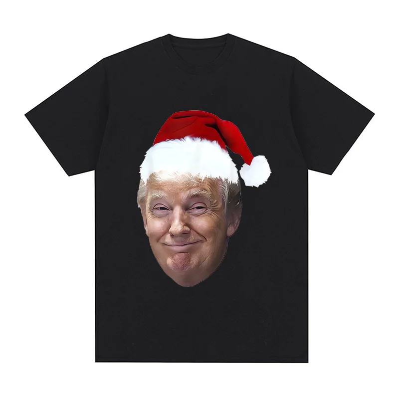 Tshirt Donald Trump Christmas T Shirt Funny MAGA Santa Hat Gift Tee Family Holiday Gift Tops Women Men Clothing T-shirt