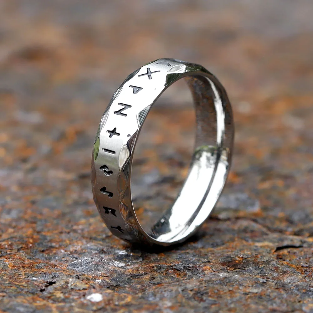 خاتم من الفولاذ المقاوم للصدأ للنساء ، طراز البونك ، عتيق ، ريترو ، مجوهرات للرجال ، فايكنغ ، تميمة ، ، نورس ، رون ، ذكر ، أنثى ، 6 ، خمر