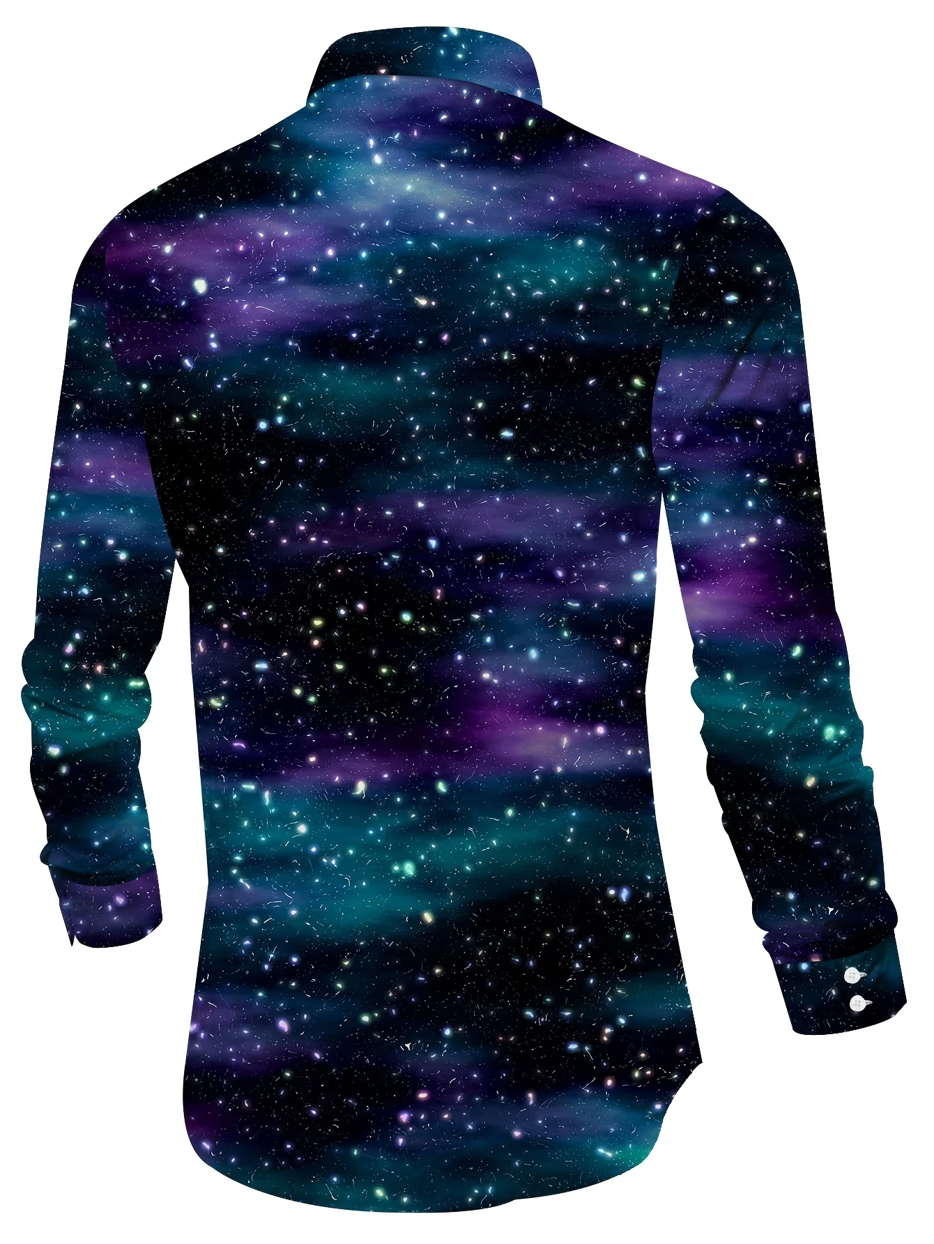 Men'S Stylish Long Sleeve Print Button-Up Shirt - Vibrant Floral & Geometric Design, Regular Fit