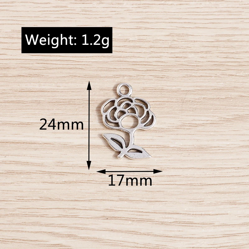 Tusember 20 Stück Legierungs-Pflanzenanhänger, Metall-Blatt-Blumen-Baum-Charms für Schmuckherstellung, Ohrringe, Halsketten, DIY-Armband-Zubehör – Detail 28