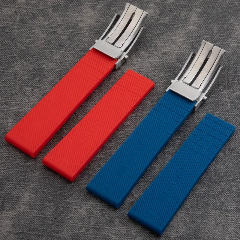 22 مللي متر 24 مللي متر سميكة إلكتروني ساعة مطاطية الفرقة اكسسوارات ل بريتلينغ حزام المنتقم التراث Superocean معصمه مقاوم للماء