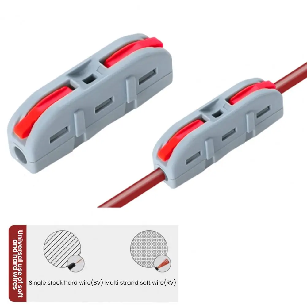 50Pcs Lever Wire Connectors 1 In 1 Out Mini Quick Splice Butt Inline Electrical Terminal Connector