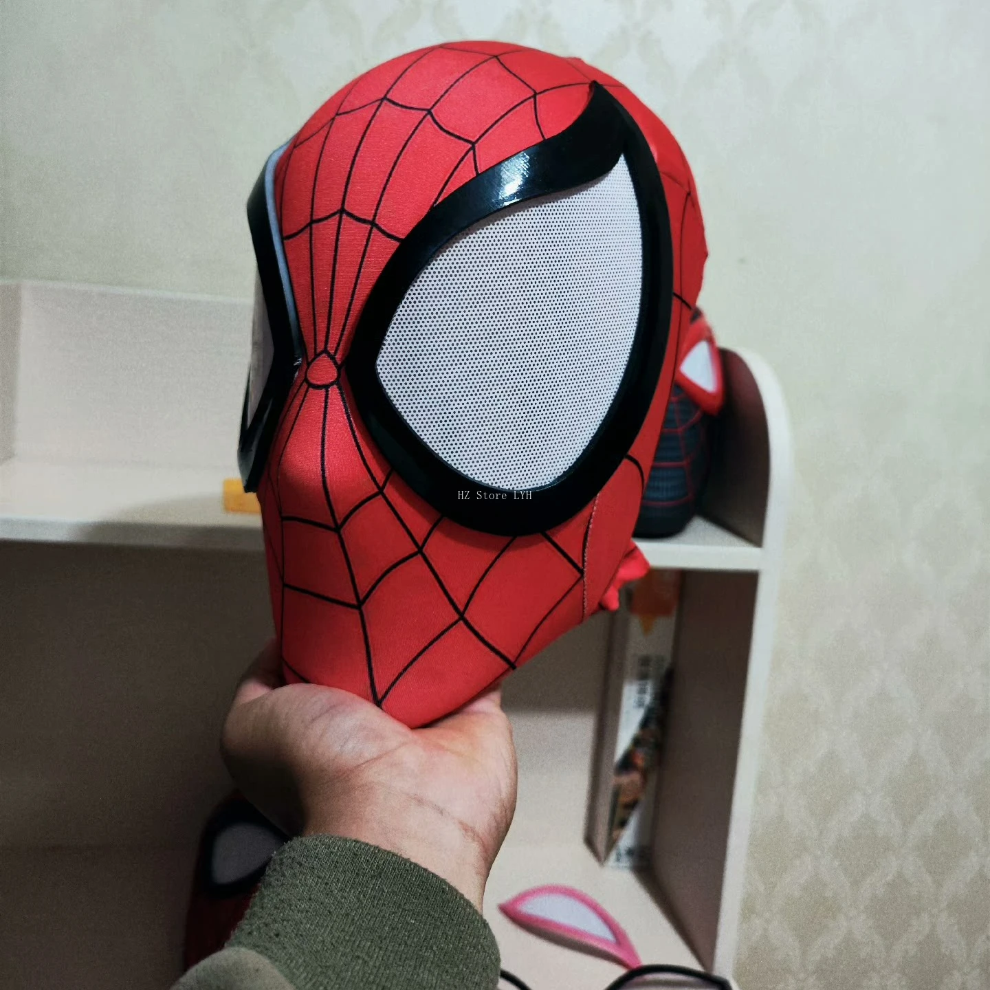 Marvel Customized Handmade Ultimate Spiderman Mask with 3D Printed Faceshell & Big Eyes Cosplay Wearable Prop Replica Gift