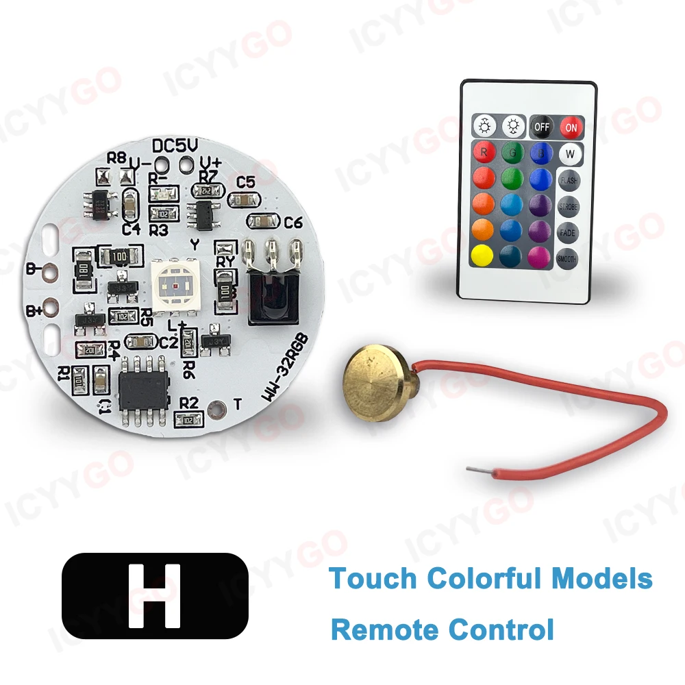 DC5V niskonapięciowa kolorowa gradientowa tablica świetlna LED RGB z przełącznikiem, pilotem, dotykiem, płytką PCB DIY